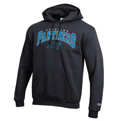 Carolina Panthers Champion Powerblend Arch over Logo Hoodie - Black - NFL