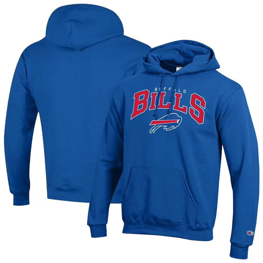 Buffalo Bills Champion Powerblend Arch over Logo Hoodie - Royal - NFL