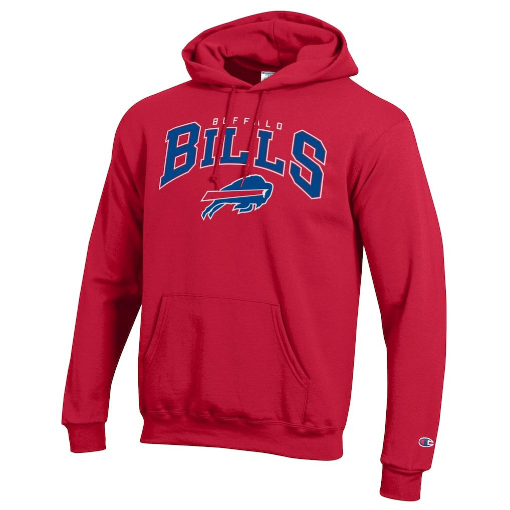 Buffalo Bills Champion Powerblend Arch over Logo Hoodie - Red - NFL