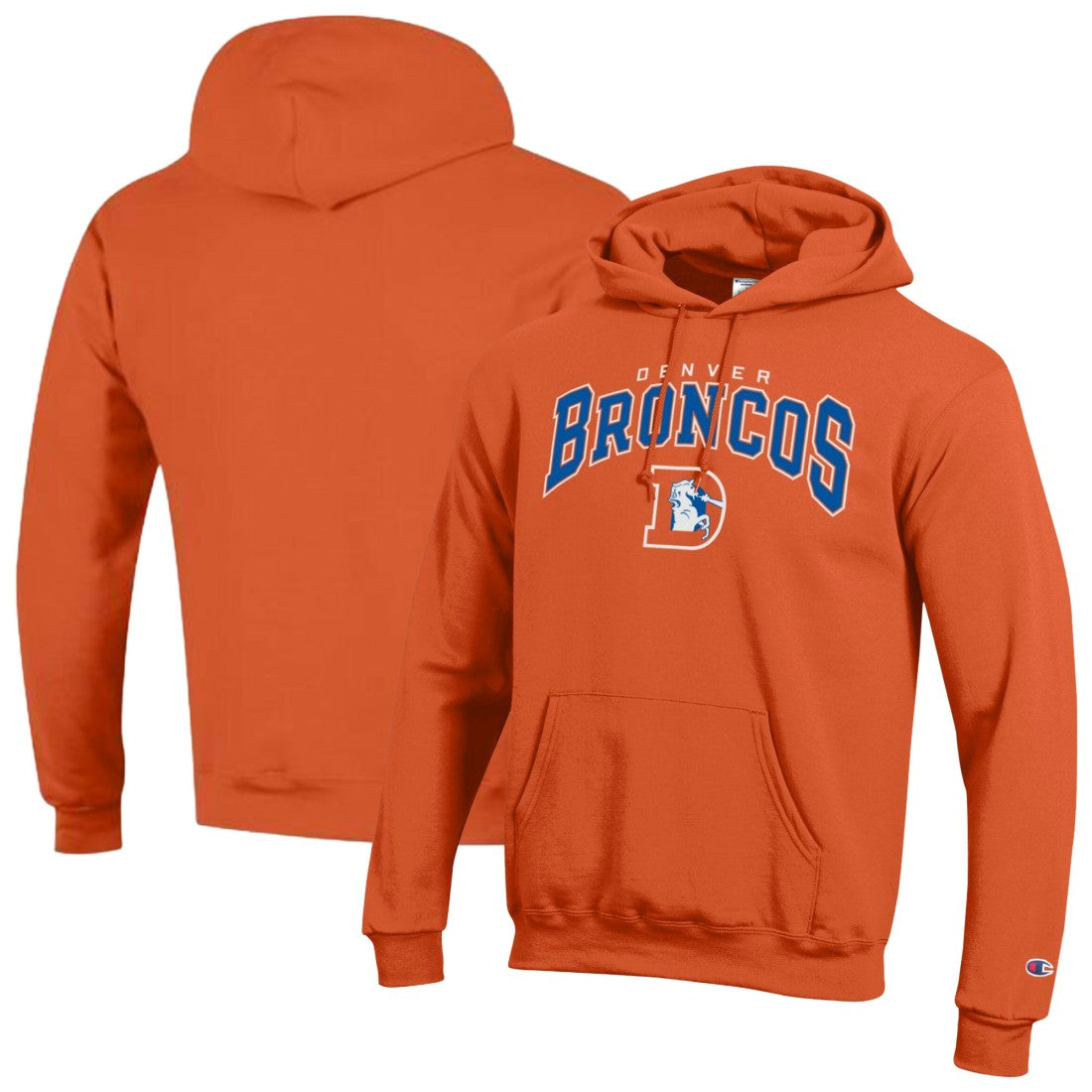 Denver Broncos Champion Powerblend Arch over Logo Hoodie - Orange - NFL