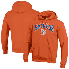 Denver Broncos Champion Powerblend Arch over Logo Hoodie - Orange - NFL
