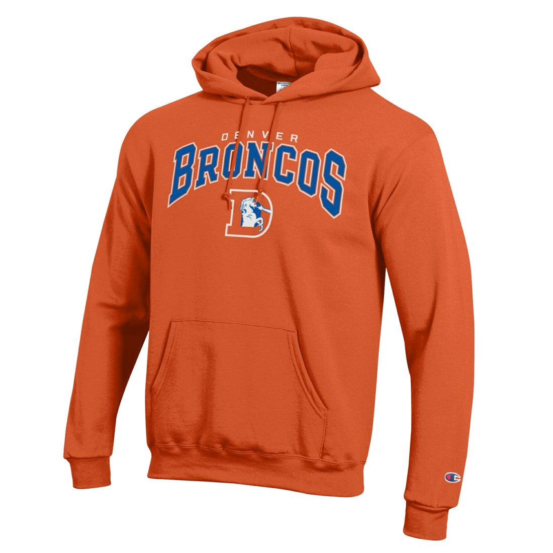 Denver Broncos Champion Powerblend Arch over Logo Hoodie - Orange - NFL
