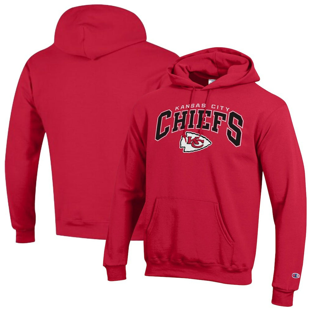Kansas City Chiefs Champion Powerblend Arch over Logo Hoodie - Red - NFL