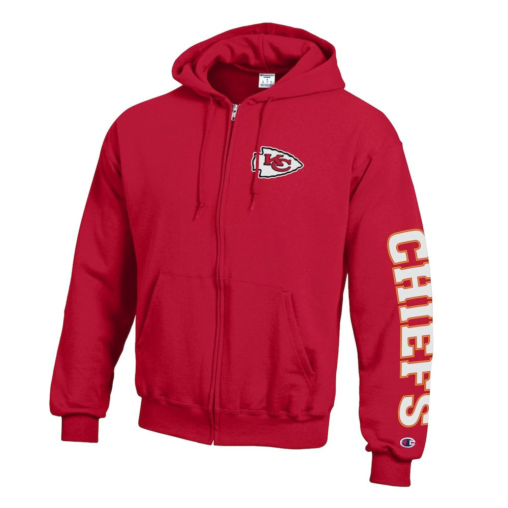 Kansas City Chiefs Champion Powerblend Fleece Full-Zip Hoodie - Red - NFL