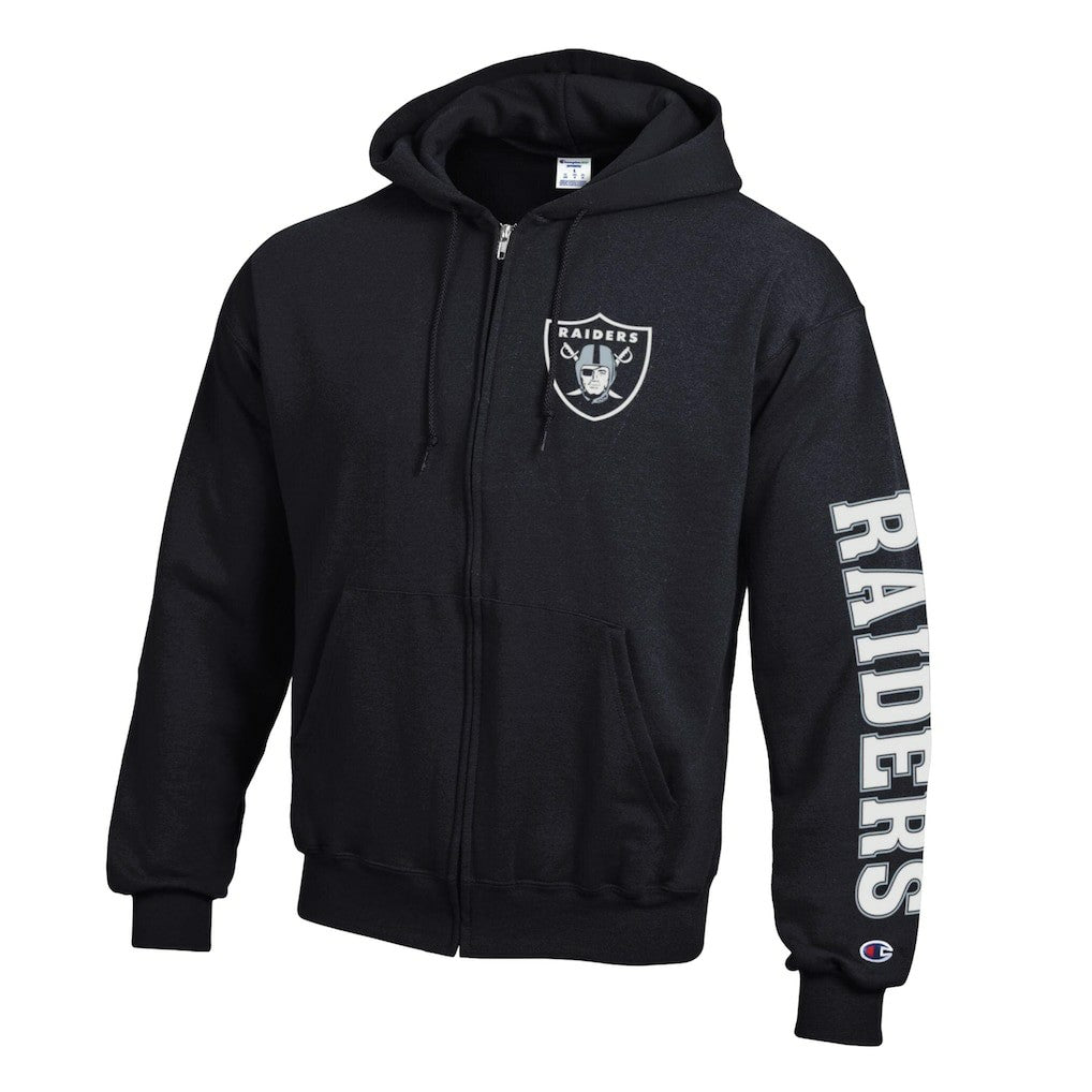 Las Vegas Raiders Champion Powerblend Fleece Full-Zip Hoodie - Black - NFL