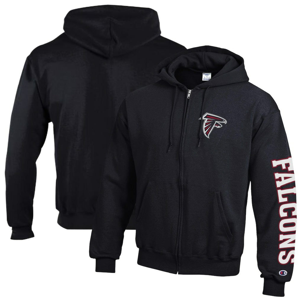 Atlanta Falcons Champion Powerblend Fleece Full-Zip Hoodie - Black - NFL