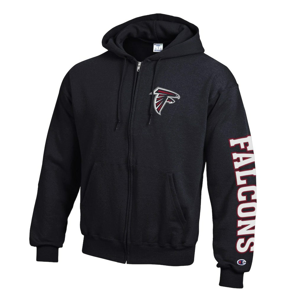 Atlanta Falcons Champion Powerblend Fleece Full-Zip Hoodie - Black - NFL