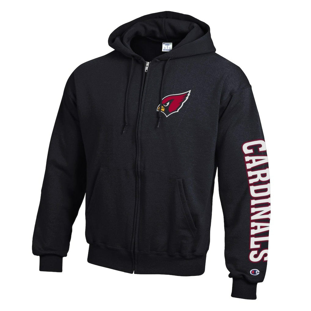 Arizona Cardinals Champion Powerblend Fleece Full-Zip Hoodie - Black - NFL