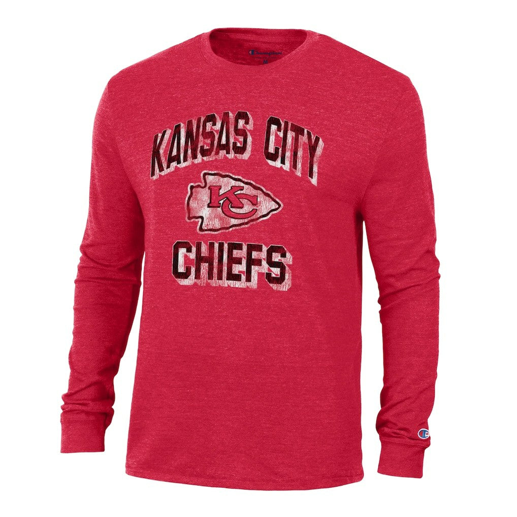 Kansas City Chiefs Champion Ultimate Tri-Blend Long Sleeve T-Shirt - Red - NFL
