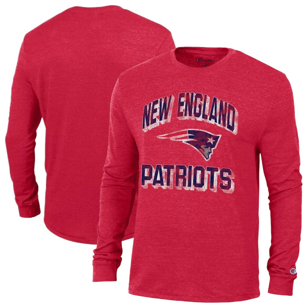 New England Patriots Champion Ultimate Tri-Blend Long Sleeve T-Shirt - Red - NFL