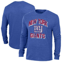 New York Giants Champion Ultimate Tri-Blend Long Sleeve T-Shirt - Heather Royal - NFL