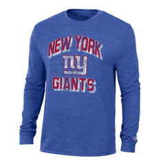 New York Giants Champion Ultimate Tri-Blend Long Sleeve T-Shirt - Heather Royal - NFL