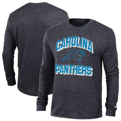 Carolina Panthers Champion Ultimate Tri-Blend Long Sleeve T-Shirt - Heather Black - NFL