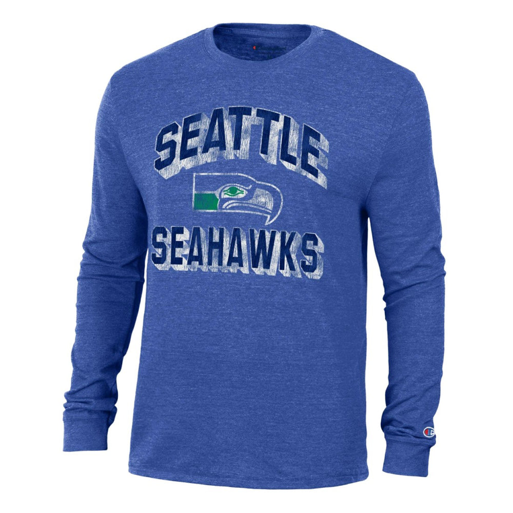 Seattle Seahawks Champion Ultimate Tri-Blend Long Sleeve T-Shirt - Heather Royal - NFL