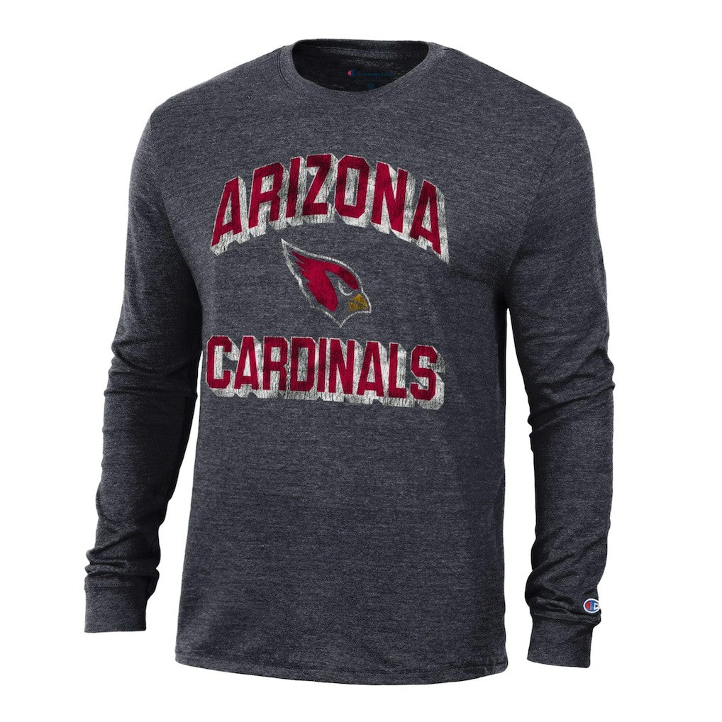 Arizona Cardinals Champion Ultimate Tri-Blend Long Sleeve T-Shirt - Heather Black - NFL