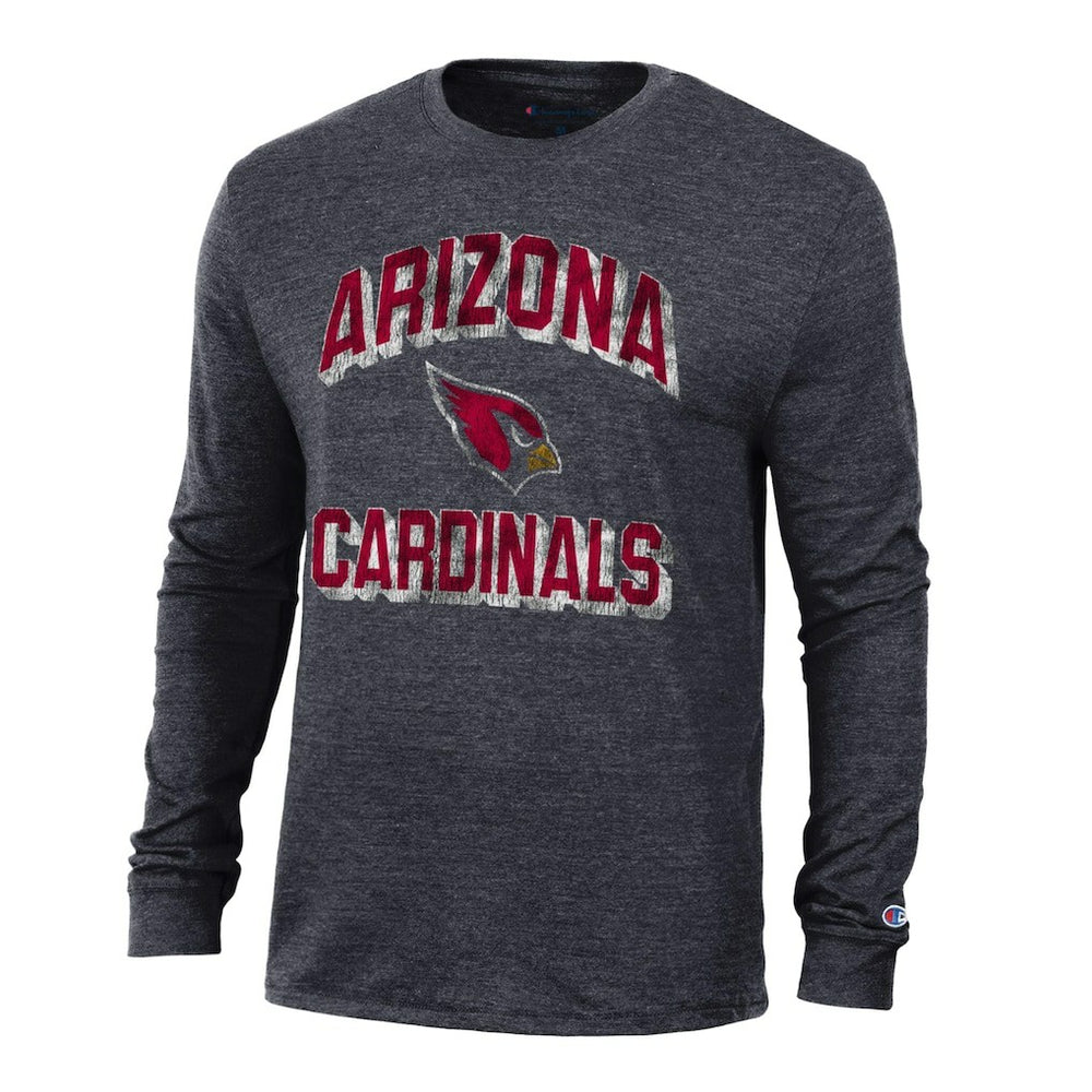 Arizona Cardinals Champion Ultimate Tri-Blend Long Sleeve T-Shirt - Heather Black - NFL