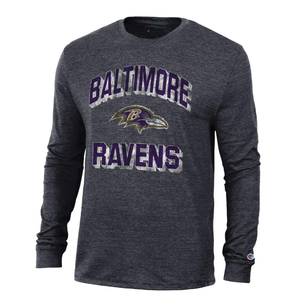 Baltimore Ravens Champion Ultimate Tri-Blend Long Sleeve T-Shirt - Black - NFL