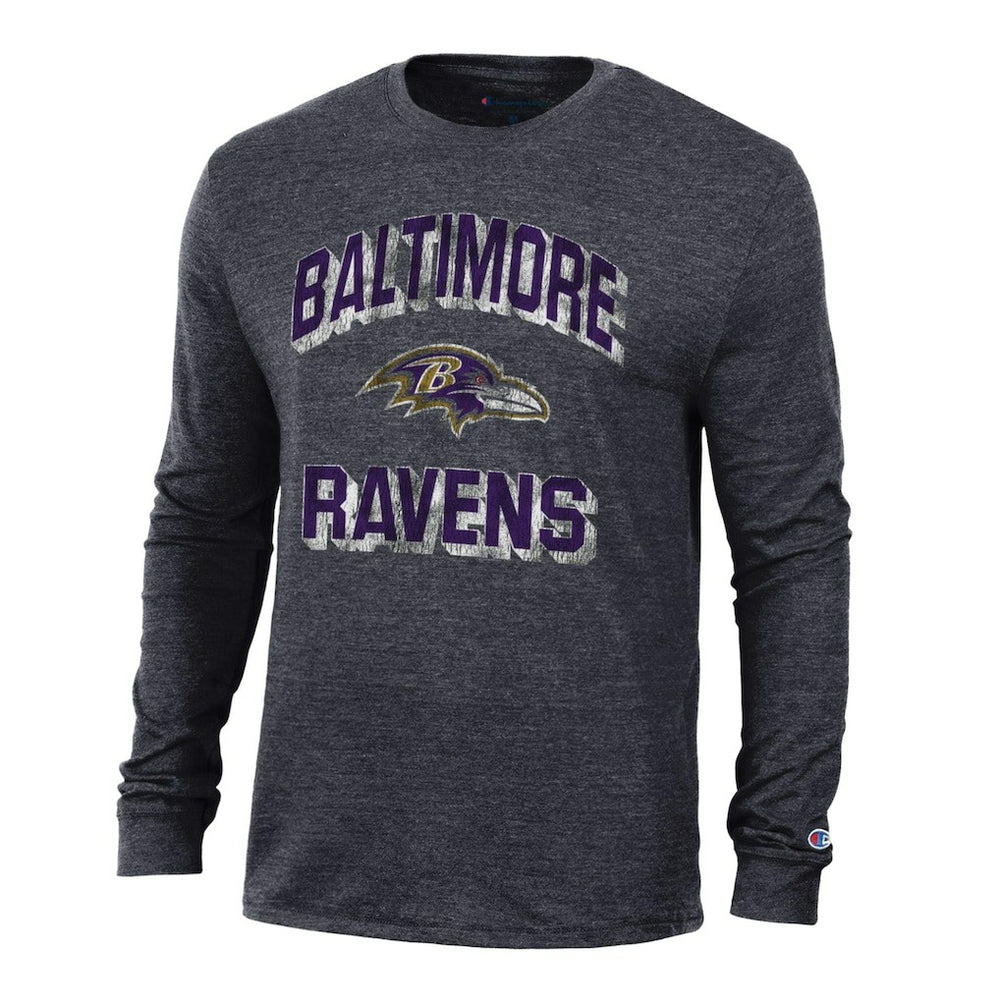 Baltimore Ravens Champion Ultimate Tri-Blend Long Sleeve T-Shirt - Black - NFL