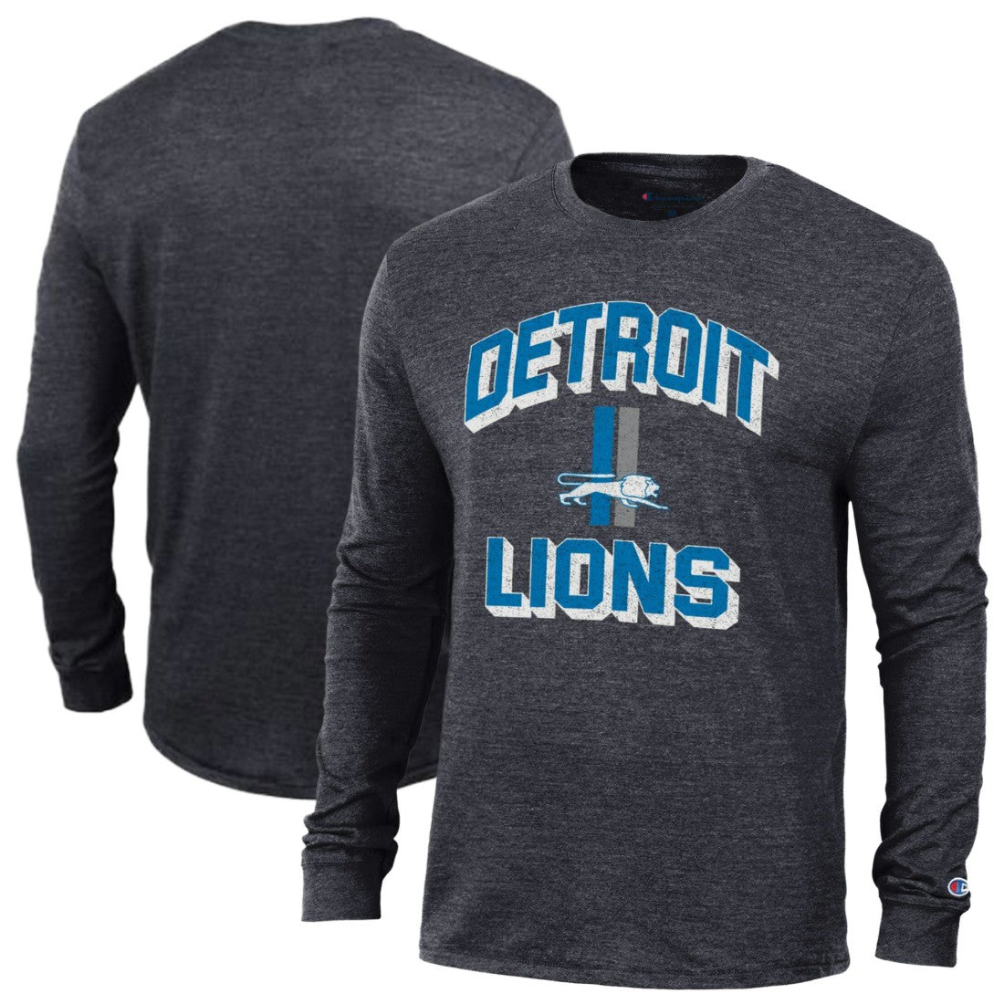 Detroit Lions Champion Ultimate Tri-Blend Long Sleeve T-Shirt - Heather Charcoal - NFL