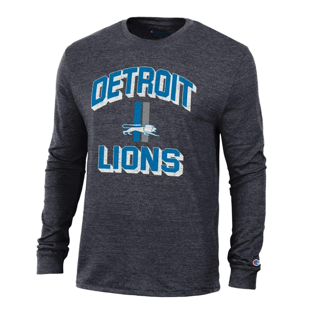 Detroit Lions Champion Ultimate Tri-Blend Long Sleeve T-Shirt - Heather Charcoal - NFL