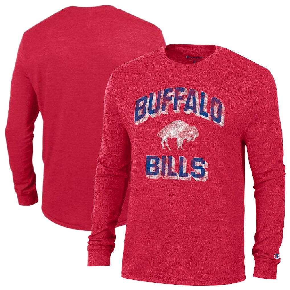 Buffalo Bills Champion Ultimate Tri-Blend Long Sleeve T-Shirt - Red - NFL