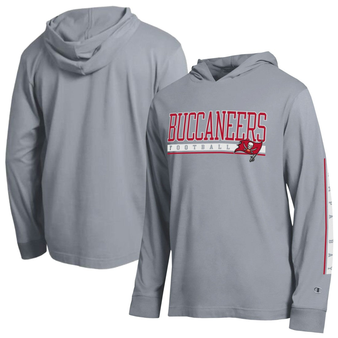 Tampa Bay Buccaneers Champion All Star Hooded T-Shirt - Heather Gray - NFL