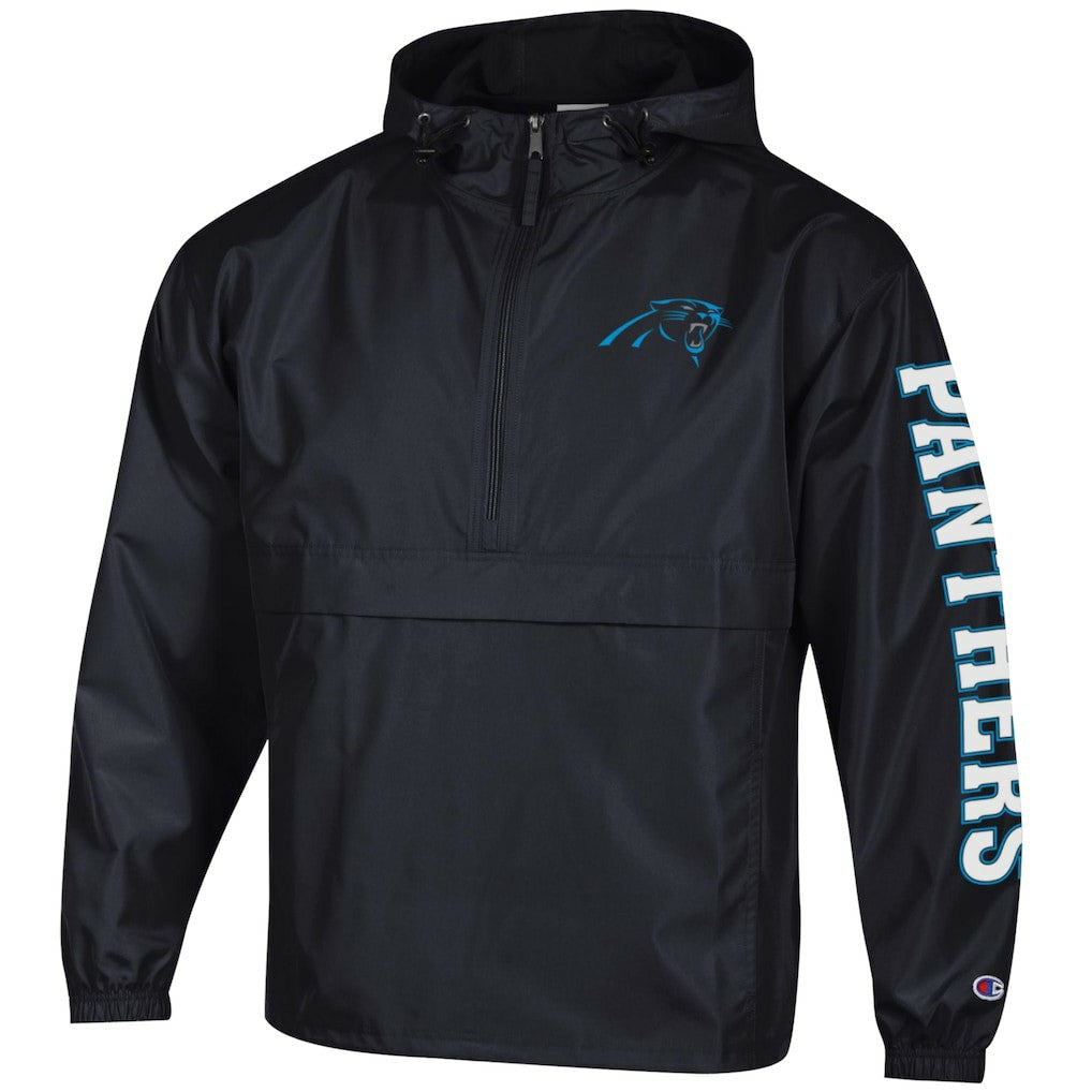 Carolina Panthers Champion Packable Windbreaker Half-Zip Jacket - Black - NFL