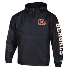 Cincinnati Bengals Champion Packable Windbreaker Half-Zip Jacket - Black - NFL