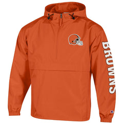 Cleveland Browns Champion Packable Windbreaker Half-Zip Jacket - Orange - NFL