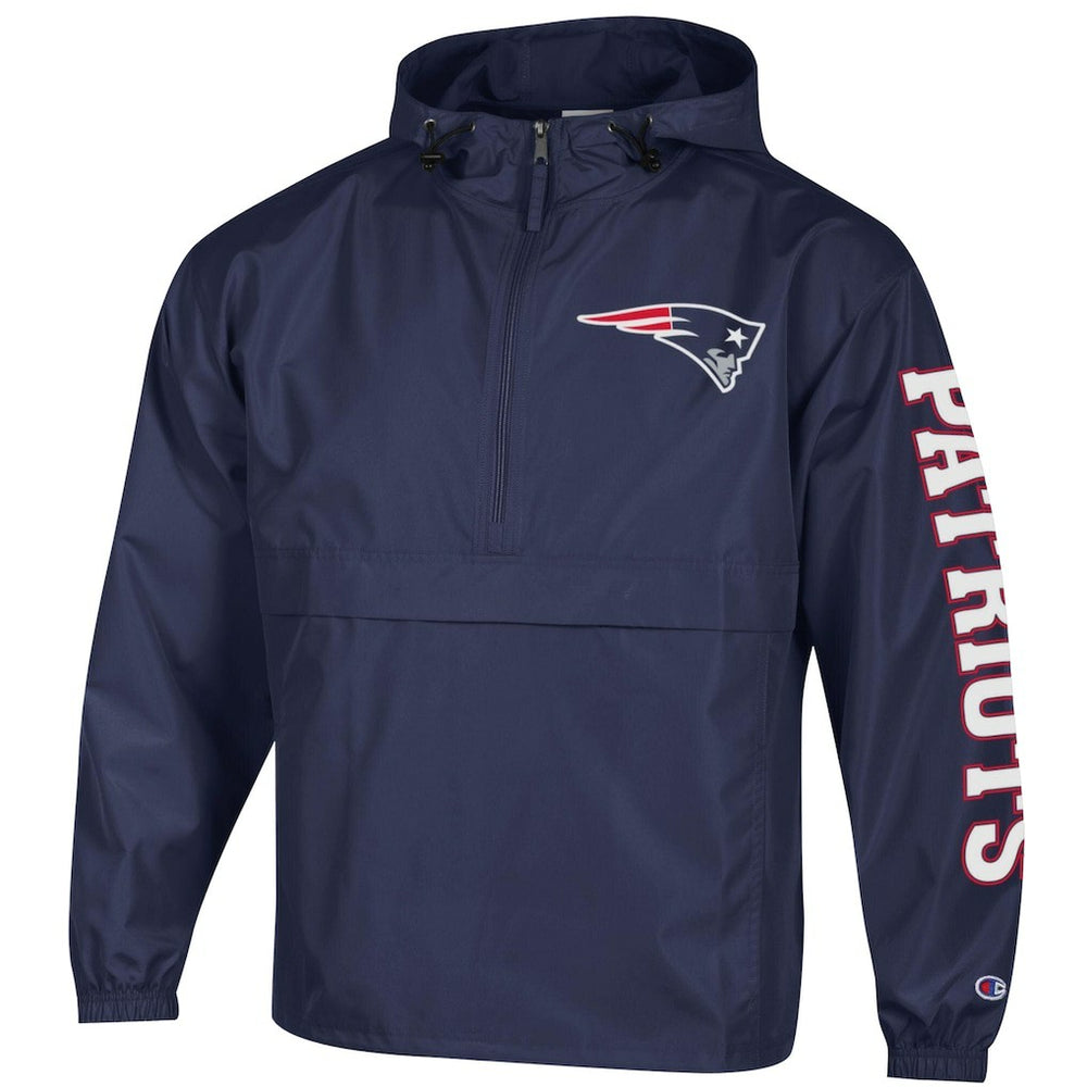 New England Patriots Champion Packable Windbreaker Half-Zip Jacket - Navy - NFL