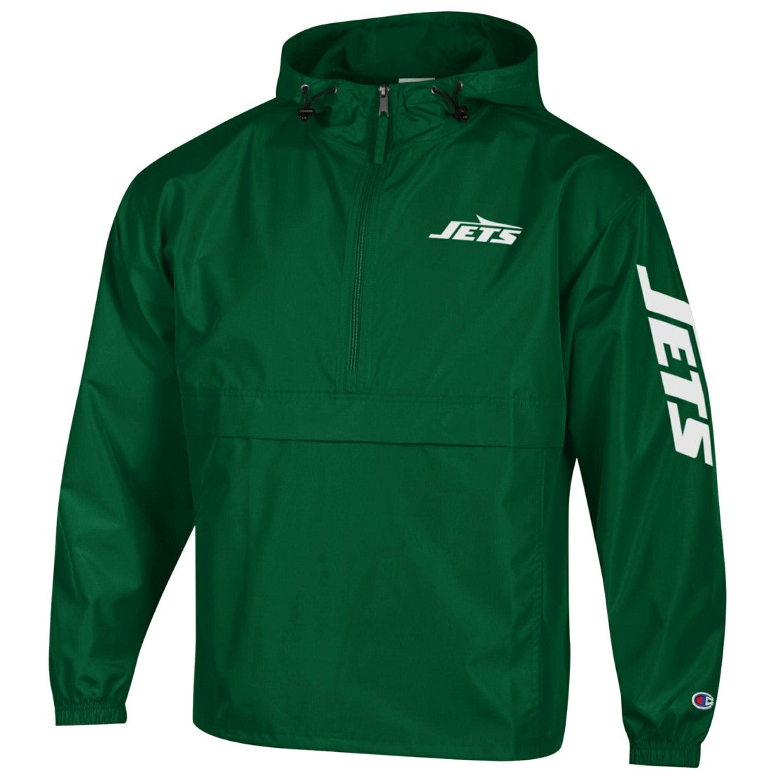 New York Jets Champion Packable Windbreaker Half-Zip Jacket - Green - NFL