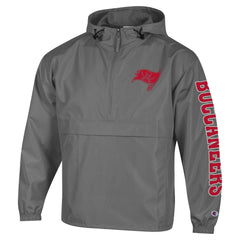 Tampa Bay Buccaneers Champion Packable Windbreaker Half-Zip Jacket - Pewter - NFL