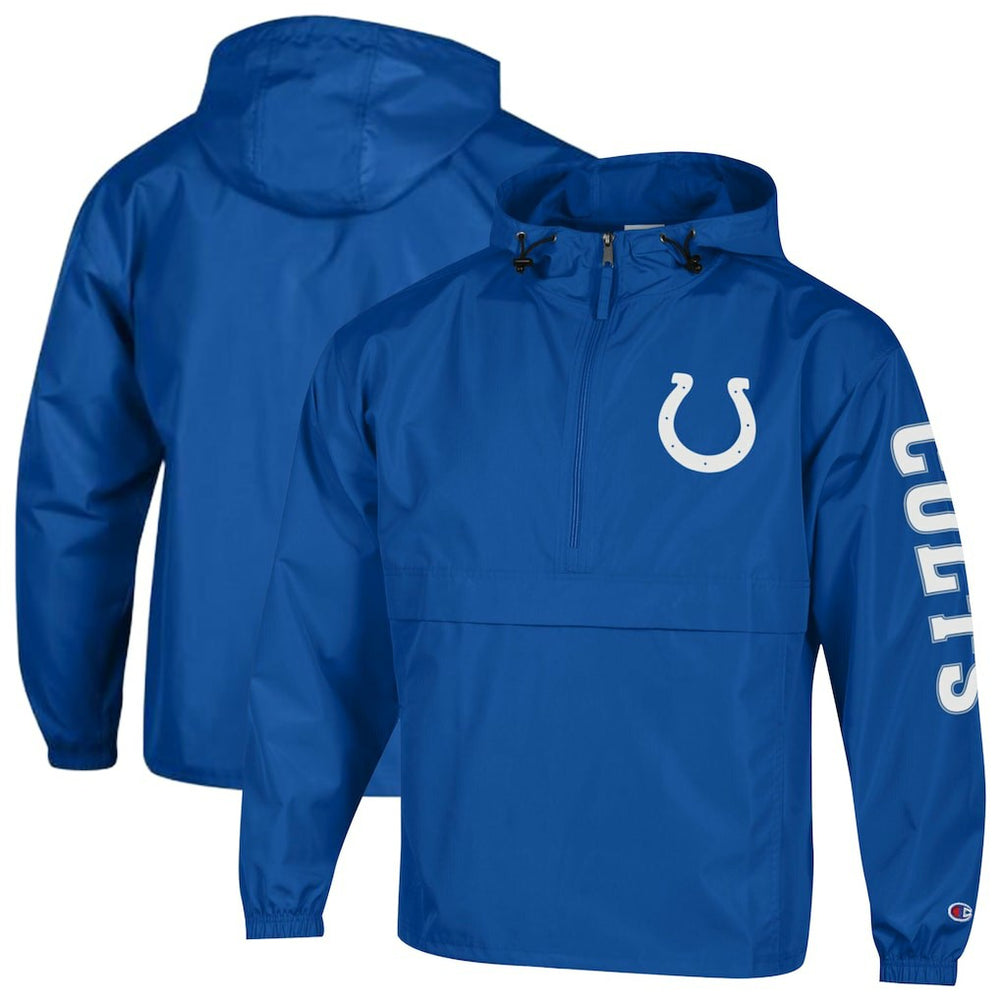 Indianapolis Colts Champion Packable Windbreaker Half-Zip Jacket - Royal - NFL