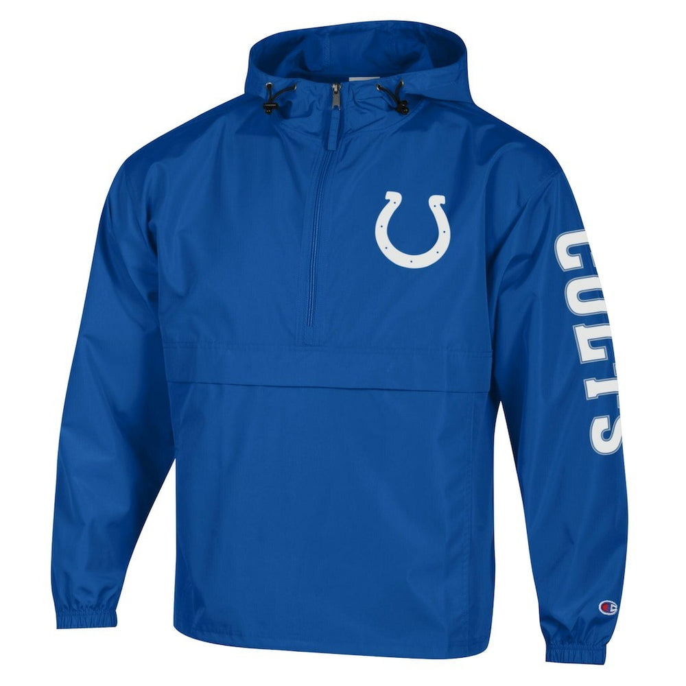 Indianapolis Colts Champion Packable Windbreaker Half-Zip Jacket - Royal - NFL