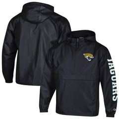 Jacksonville Jaguars Champion Packable Windbreaker Half-Zip Jacket - Black - NFL
