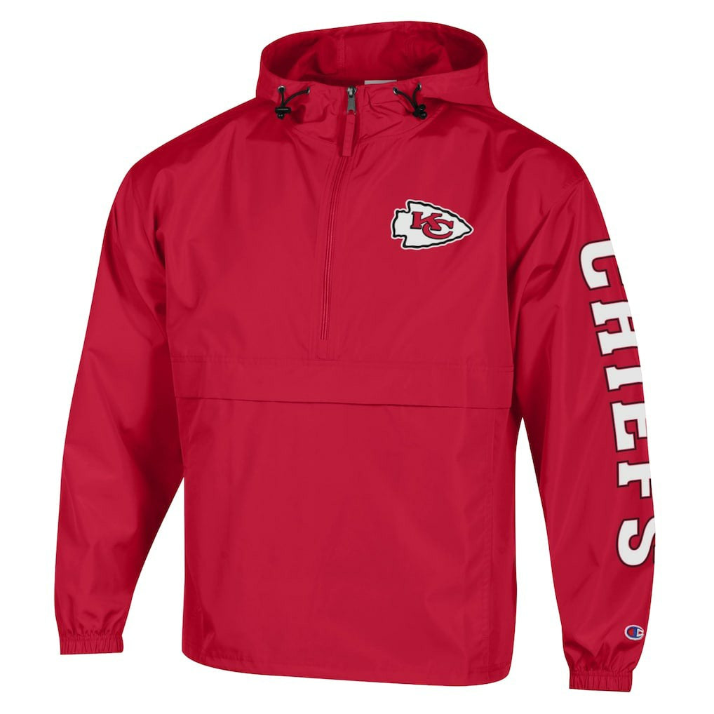 Kansas City Chiefs Champion Packable Windbreaker Half-Zip Jacket - Red - NFL