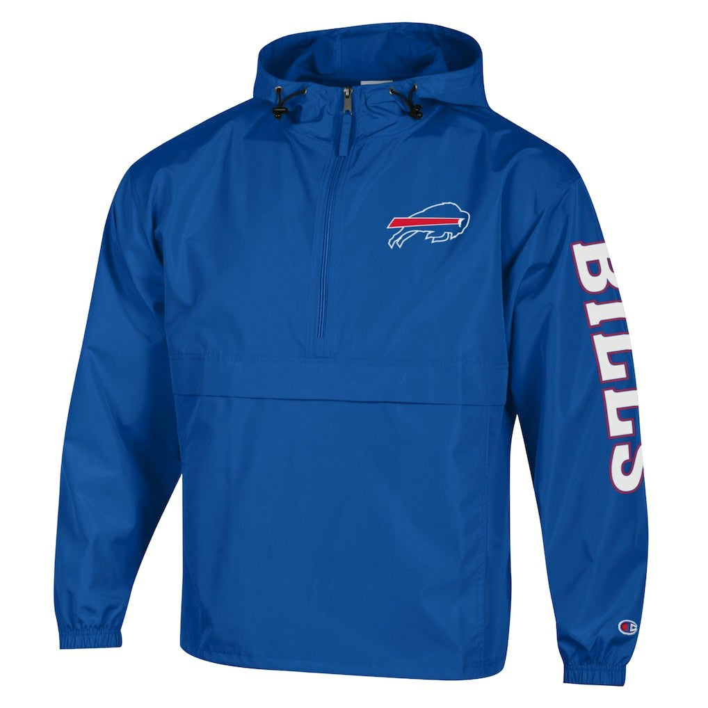 Buffalo Bills Champion Packable Windbreaker Half-Zip Jacket - Royal - NFL