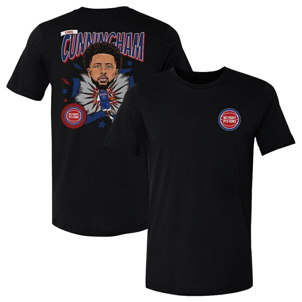 Cade Cunningham Detroit Pistons 500 Level Caricature T-Shirt Black