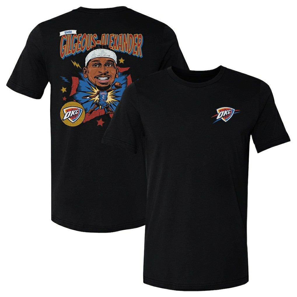 Shai Gilgeous-Alexander Oklahoma City Thunder 500 Level Caricature T-Shirt Black
