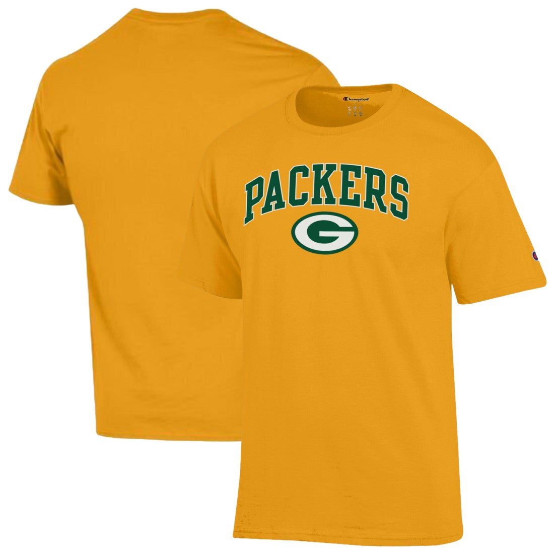 Green Bay Packers Champion Arch Over Logo T-Shirt - Gold - NFL