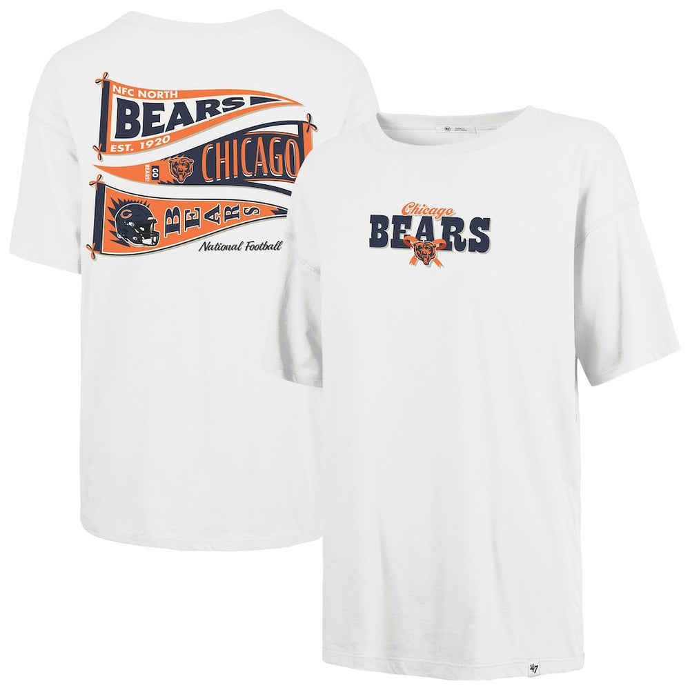 Chicago Bears '47 Women's Bow & Banner Sadie T-Shirt - White - 47 brand