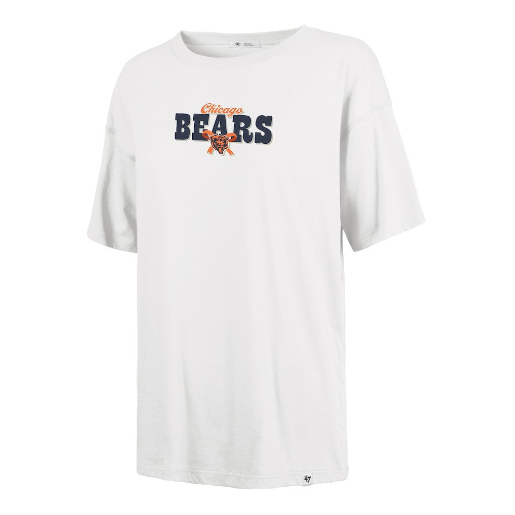Chicago Bears '47 Women's Bow & Banner Sadie T-Shirt - White - 47 brand