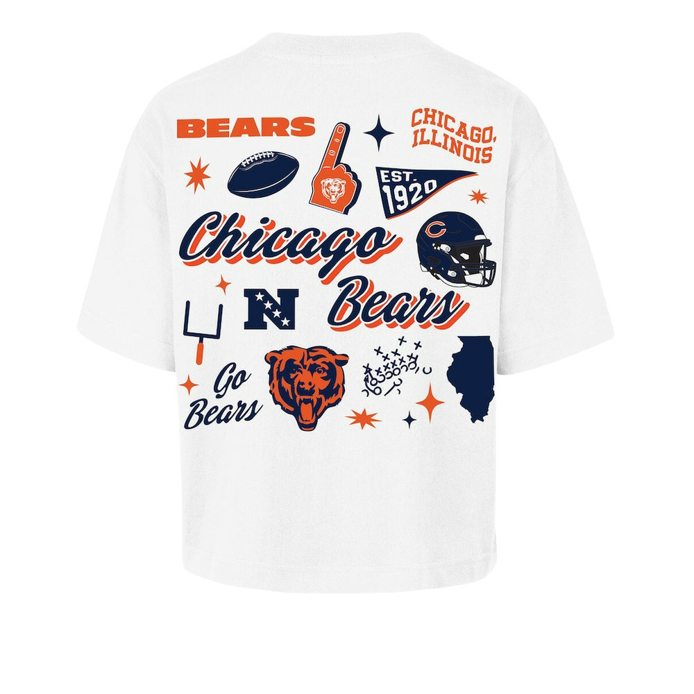 Chicago Bears '47 Women's Collage Script Reed City T-Shirt - White - 47 brand