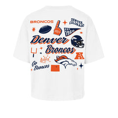 Denver Broncos '47 Women's Collage Script Reed City T-Shirt - White - 47 brand