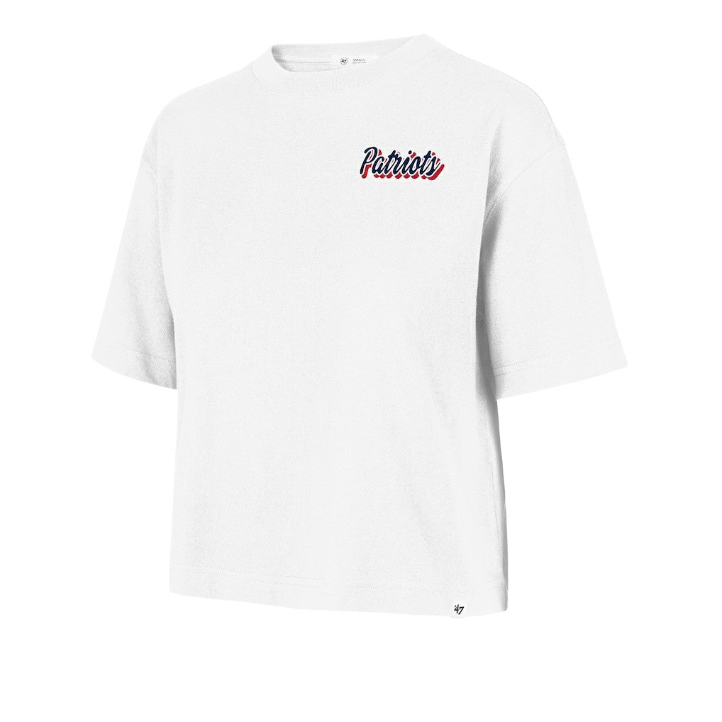 New England Patriots '47 Women's Collage Script Reed City T-Shirt - White - 47 brand