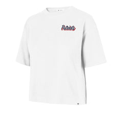 New England Patriots '47 Women's Collage Script Reed City T-Shirt - White - 47 brand