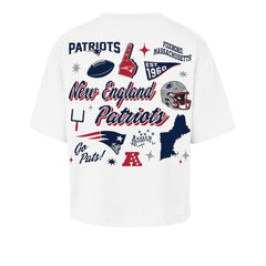 New England Patriots '47 Women's Collage Script Reed City T-Shirt - White - 47 brand