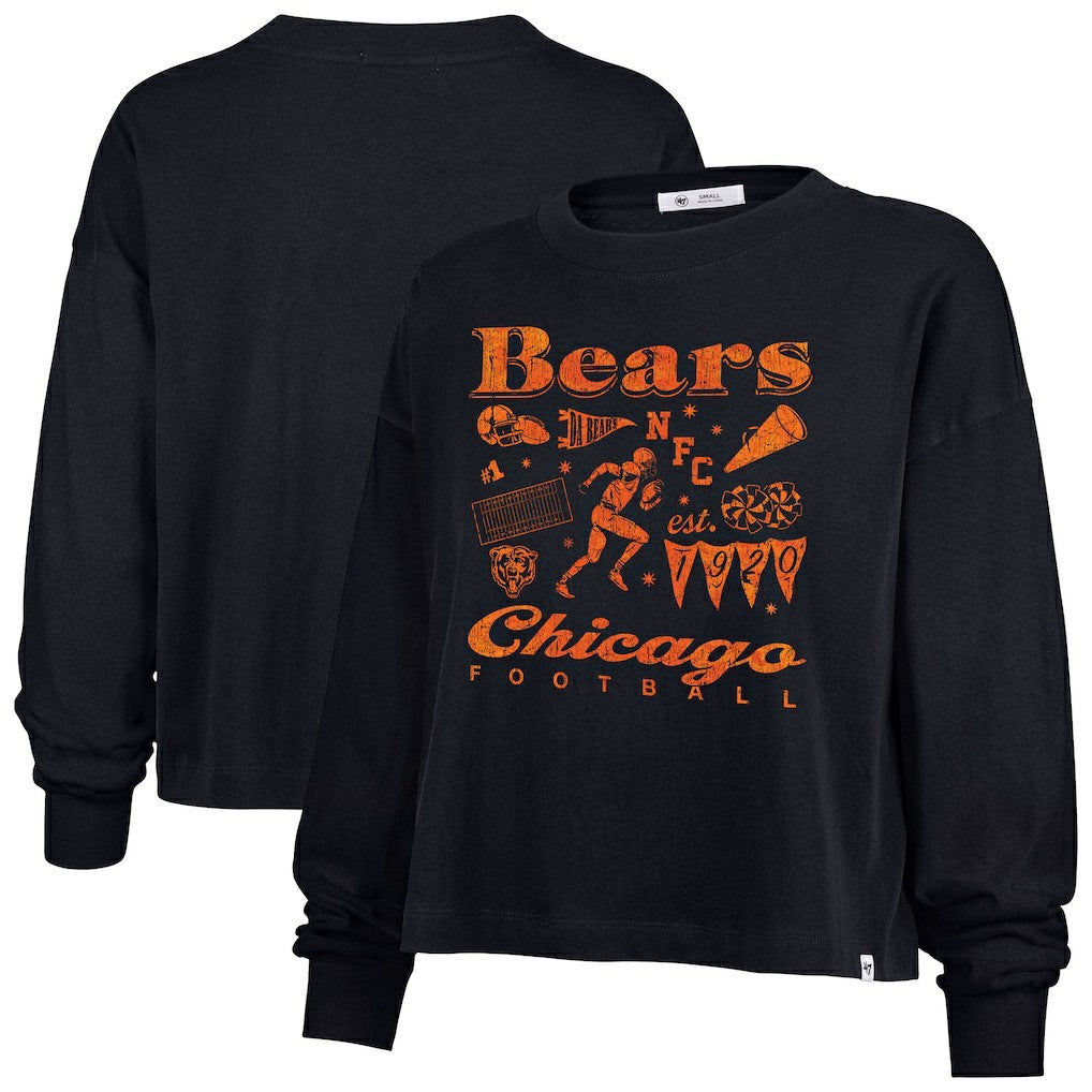 Chicago Bears '47 Women's Team Collage Sydney Long Sleeve T-Shirt - Navy - 47 brand