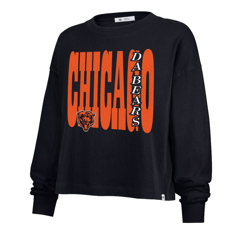 Chicago Bears '47 Women's Stacked Sydney Long Sleeve T-Shirt - Navy - 47 brand