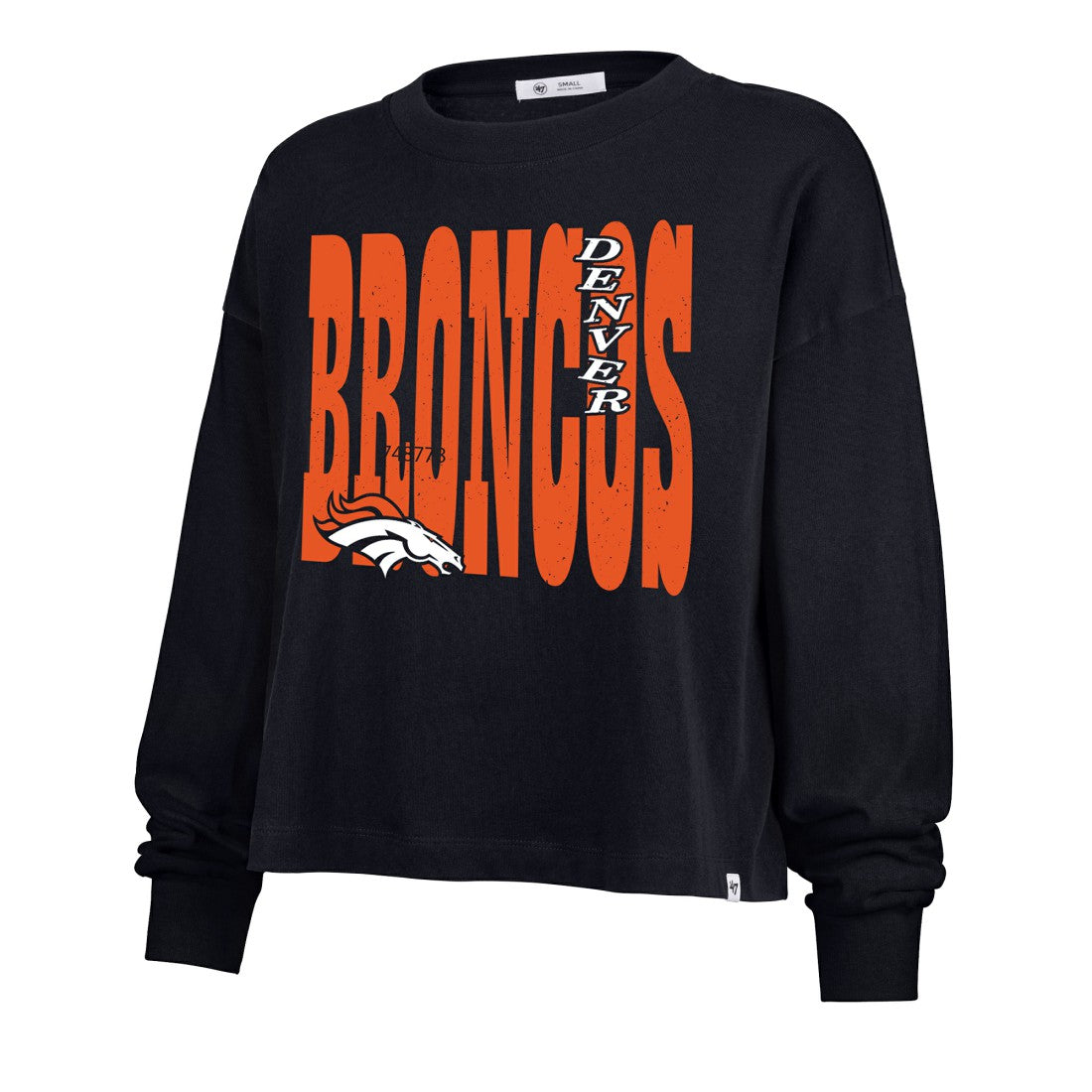 Denver Broncos '47 Women's Stacked Sydney Long Sleeve T-Shirt - Navy - 47 brand